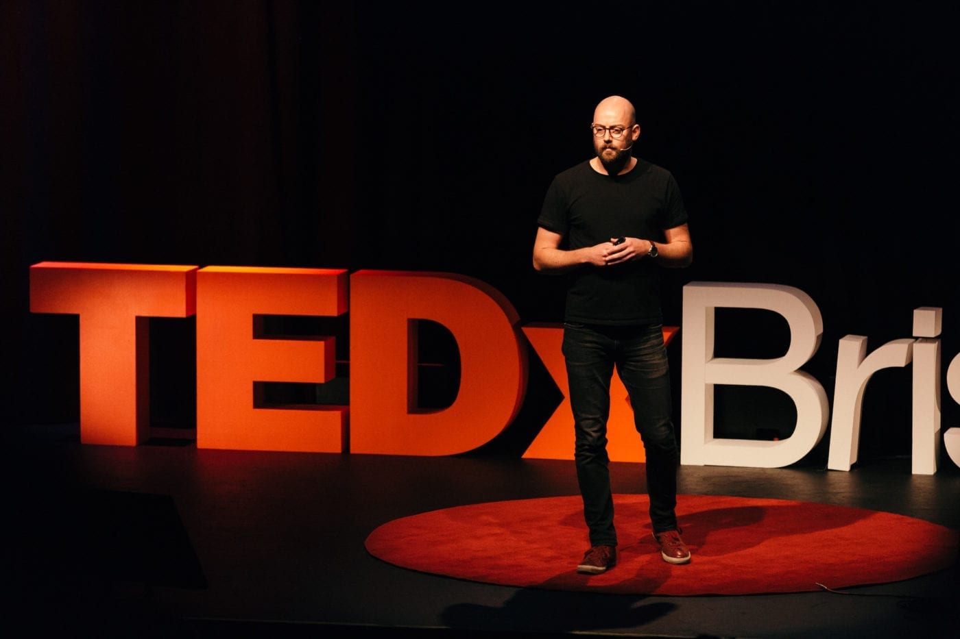 Matt Granfield Delivering His TEDx Talk At TEDxBrisbane