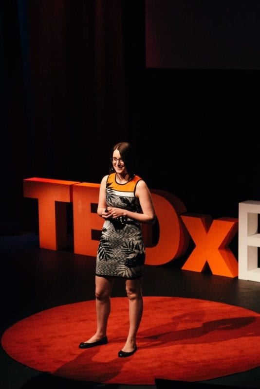 Gemma Sharp Delivering Her TEDx Talk About Labiaplasty