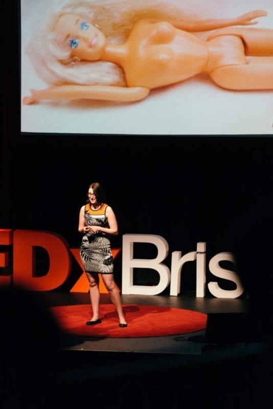 Gemma Sharp Delivering Her TEDx Talk About Labiaplasty