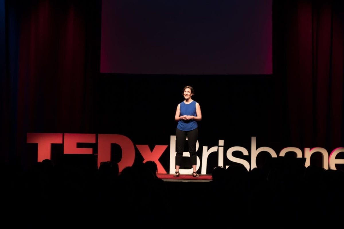 Tessa Boyd-Caine Delivering Her TEDx Talk At TEDx Brisbane
