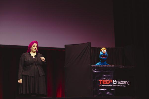 Elissa and Trogg on stage